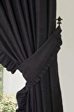 Fırfır Kenarlı Fon Perde Sağ Kenar245x140 cm,PR-2SAĞ