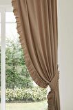 Fırfır Kenarlı Fon Perde Sağ Kenar245x140 cm,PR-2SAĞ