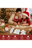 5'li Yılbaşı Konseptli Kurabiye Ve Şeker Hamuru Kalıbı Seti - Noel Baba, Çam Ağacı, Kurabiye Adam, Hediye Paketi, Baston Şeker