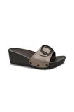 Ceyo 9969-9 Dolgu Topuk Orthopedix Kadın Terlik Platin 36-40 