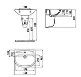 Creavit Pitta 45x55 cm Duvara Monte Lavabo PA055.00