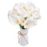 Yapay Çiçek Islak Gala Gerçeksi Eva Malzeme Cala Flower 8li BEYAZ 