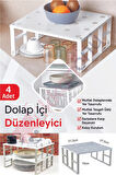 4 Adet Flowers Dolap Içi Raf Düzenleyici Dolap Düzenleyici Raf, Bardak Rafı, Düzenleme Rafı Org-01