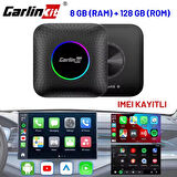 Carlinkit TBox Ambient Android 13, 8+128GB, Google PlayStore, Netflix, YouTube, Kablosuz/Wireless CarPlay &amp; Android Auto SIM Kart Destekli SM6225 Chipset Android Box (IMEI Kayıtlı)