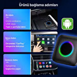 Carlinkit TBox Ambient Android 13, 8+128GB, Google PlayStore, Netflix, YouTube, Kablosuz/Wireless CarPlay &amp; Android Auto SIM Kart Destekli SM6225 Chipset Android Box (IMEI Kayıtlı)