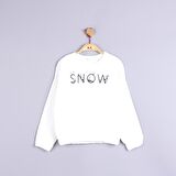 Kız Çocuk Sweat-Shirt Snow Dijital Baskılı Ekru