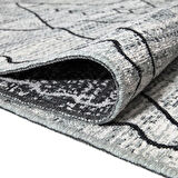 PALERMO 6814A Gri Çift Taraflı Yıkanabilir Dokuma Kolay Temizlenir Halı Kilim