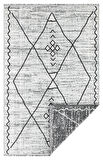PALERMO 6814A Gri Çift Taraflı Yıkanabilir Dokuma Kolay Temizlenir Halı Kilim