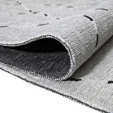 PALERMO 6815A Antrasit Gri Çift Taraflı Yıkanabilir Dokuma Kolay Temizlenir Halı Kilim