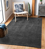 TROY Yıkanabilir Kaydırmaz, Pamuk Dokuma, Premium Kalite Salon&mutfak&yemek Odası Kilimi Antrasit