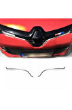 Renault Clio 4 Krom Ön Panjur Çıtası Uyumlu U Formlu 2 Parça 2012-2019 Arası P.çelik