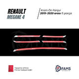 Renault Megane 4 Krom Ön Panjur 5 Prç. 2015-2020 Üzerip. Çelik Uyumlu