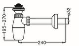 Japar Taslı Lavabo Sifonu 1 1/4