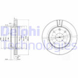 Chevrolet On Fren Diski Havalı 4 Bijon 256mm Lacetti 05> - Delphi Bg4003