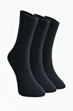 3'lü Siyah %100 Organik Pamuk Soket Çorap– Unisex, Yumuşak ve Nefes Alabilir, Sıkmayan, Ter Emici