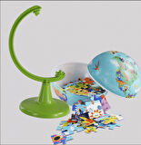 15CM DİNO WORLD KÜRE + 54PCS PUZZLE