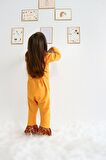 Kız Bebek Lotus Hardal Çiçekli Uzun Kollu Çıtçıtlı Yakalı Tulum