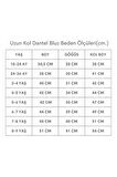Kız Çocuk Ekru Dantel Detaylı Uzun Kollu Çıtçıtlı Bluz Gömlek Body