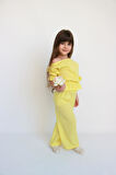 Kız Çocuk Gloria Sarı Şile Bezi Bluz Pantolon Takım