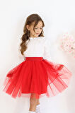 Kız Çocuk Tüllü Tütü Etek 23 Nisan 29 Ekim 10 Kasım Gösteri Kıyafeti Kostüm