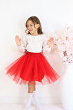 Kız Çocuk Tüllü Tütü Etek 23 Nisan 29 Ekim 10 Kasım Gösteri Kıyafeti Kostüm