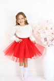 Kız Çocuk Tüllü Tütü Etek 23 Nisan 29 Ekim 10 Kasım Gösteri Kıyafeti Kostüm