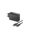 Samsung Galaxy S21 Ultra Uyumlu 65W Super Fast Sarj Aleti + Kablo, 3 Girisli USB + Cift PD Type-C Hizli Sarj