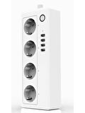 Akım Korumalı 1.5m 4 Lü 4xUsb Wifi Telefon Kontrollü Akıllı Priz Fsm3