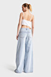 Kadın Snow Kot Rengi 17S5-3 Palazzo Fit Denim Pantolon