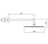 Ar Olympos Plus Tepe Duş Başlığı (Ø 300 mm) Duvardan Borulu ( L=388 mm) 102145090