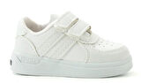 Günlük Unisex Çocuk Şeritli Işıklı Beyaz Sneaker Cırtlı Hafif Rahat Spor Ayakkabı 