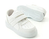 Günlük Unisex Çocuk Şeritli Işıklı Beyaz Sneaker Cırtlı Hafif Rahat Spor Ayakkabı 