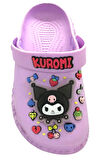 Kuromi Kız Çocuk Lila Kaymaz Taban Işıklı Terlik Havuz Plaj Sandaleti