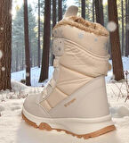 Kız Çocuk Suya Ve Soğuk Havaya Dayanıklı Kaymaz Taban Cırtlı Lacivert Pembe Kar Botu 