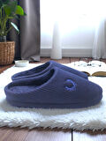 Erkek Lacivert Ev Terliği Ses Yapmayan Yumuşak Rahat Taban İçi Yünlü Terlik