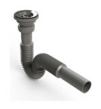 Yapıtaşı Yt57 Gri Paslanmaz Körüklü Evye Lavabo Gider Sifonu