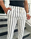 Çizgili Keten Jogger