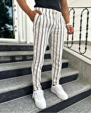 Çizgili Keten Jogger