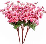 Yapay Çiçek Bahardalı Japon Kiraz Çiçeği 9 Dallı 35cm Pembe 3 Demet