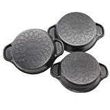 Shn Home Sahra 16-18-20 cm 3 lü Döküm Granit Sahan Seti