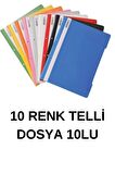 Renkli Telli Dosya  Poşet Dosya Klasör Set