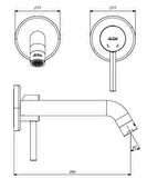 ECA Dalia Minimal Ankastre Lavabo Bataryası Sıva Üstü Çift Rozet 102167625-YY
