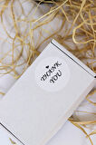 Thank You El yazısı ile yazılmış Beyaz 50 mm Yuvarlak Yapışkanlı Sticker Etiket 100 Adet