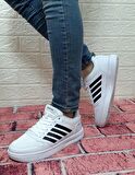 Bestof 074 Beyaz Sneaker Düz Taban Hafif Rahat Spor Çift Ayakkabısı