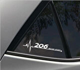 Peugeot 206 Napız Kalp Kelebek Cam için Sticker Yapıştırma