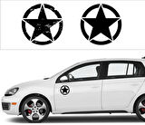 Mini Off Road US ARMY Star Sticker Etiket Yapıştırması 2 Adet