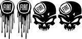 Fiat Kuru Kafa 2 Adet Kanlı Logo 2 Adet Sticker Yapıştırma