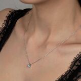 Swarovski Taşlı Lucky Life 925 Ayar Gumuss  Tektaş Bayan Kolye