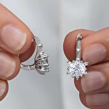 ​Lucky Life 925 Ayar Gumuss  Çiçek Desenli Kadın Küpe