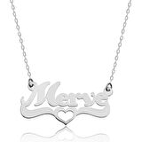 Lucky Life 925 Ayar Gumuss  Kişiye Özel Kalpli İsim Kolye